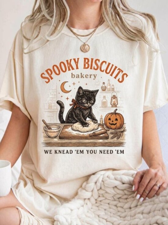 Tops - Spooky biscuits Club Shirt, Funny Cat Dad Shirt